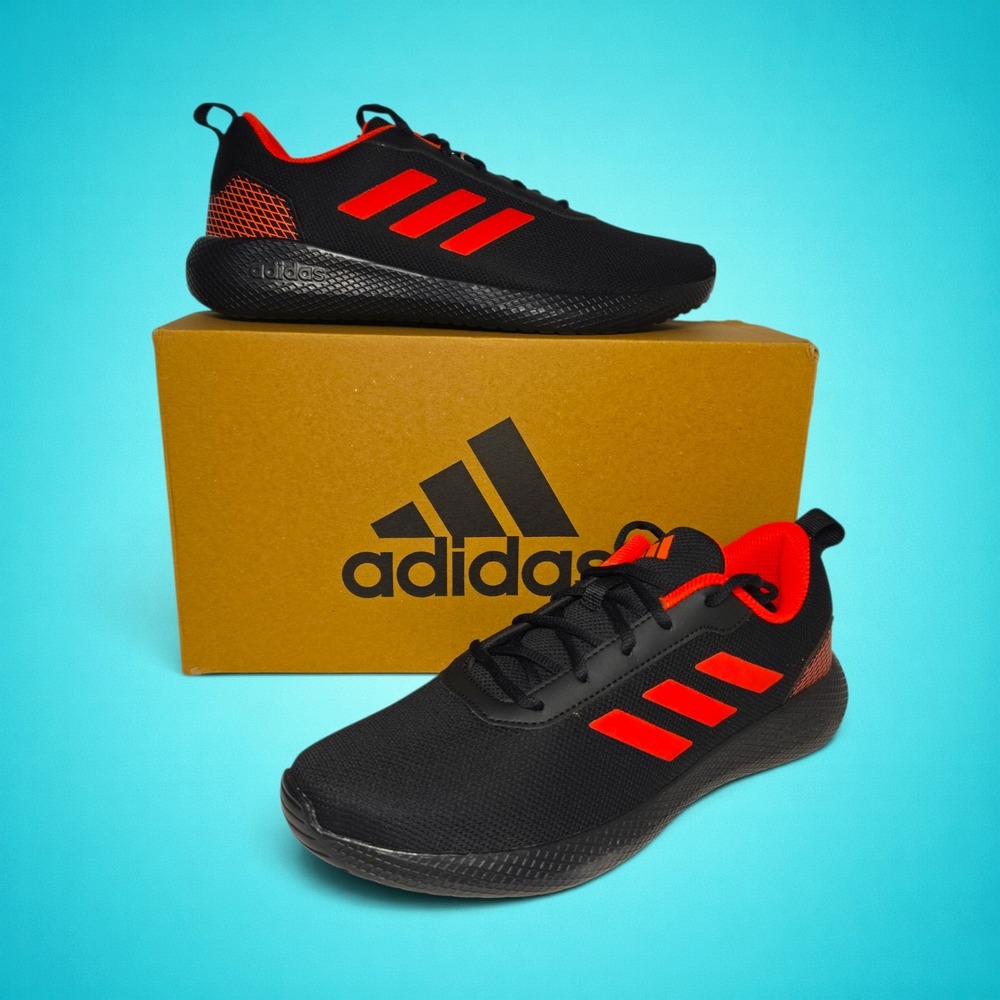 New Adidas Impulse Syn 3.0 Men's Running Shoes Black Red Trainers, Size 8.5